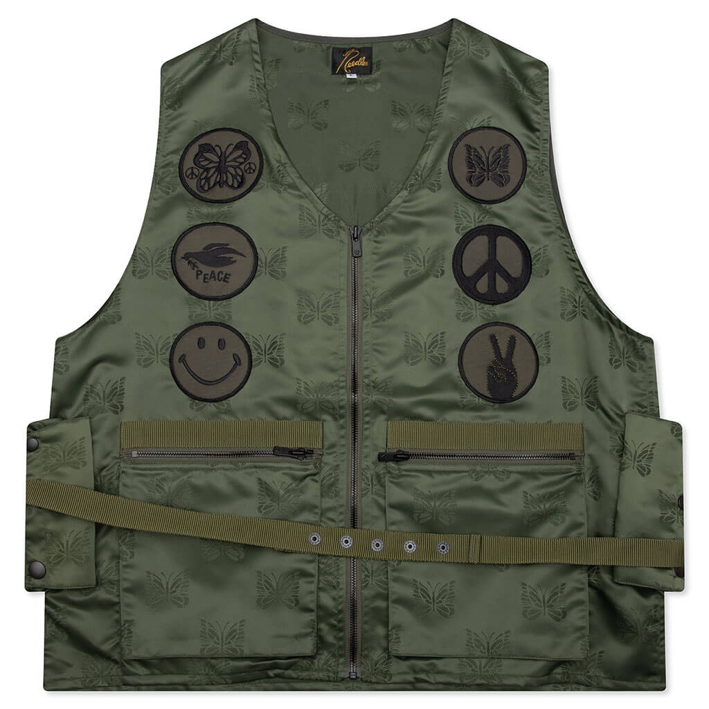 PAPILLON JACQUARD SATEEN RADIO VEST - OLIVE - 1
