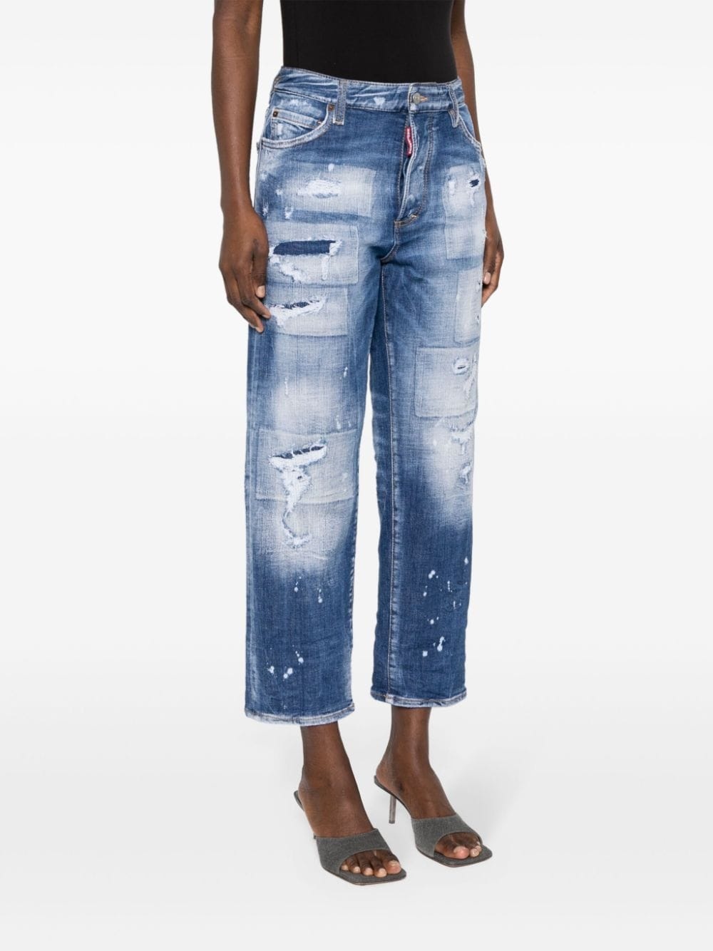 mid-rise tapered-leg jeans - 3