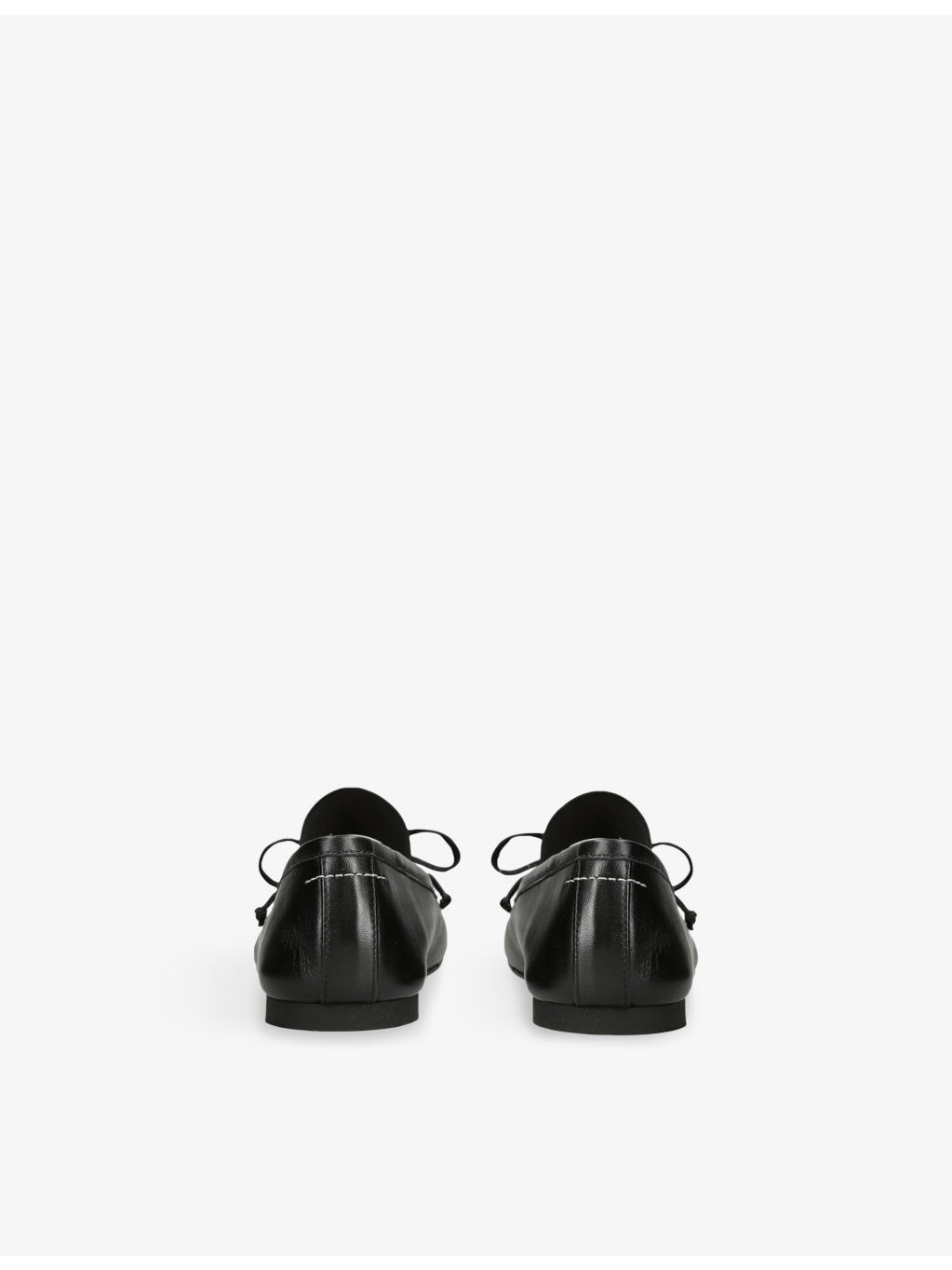Logo-Elastic Leather Ballet Slippers - 4