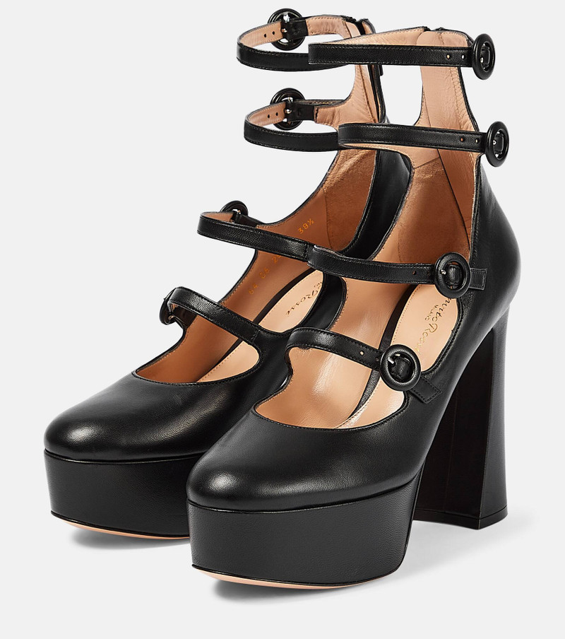 Mary Jane leather platform pumps 5