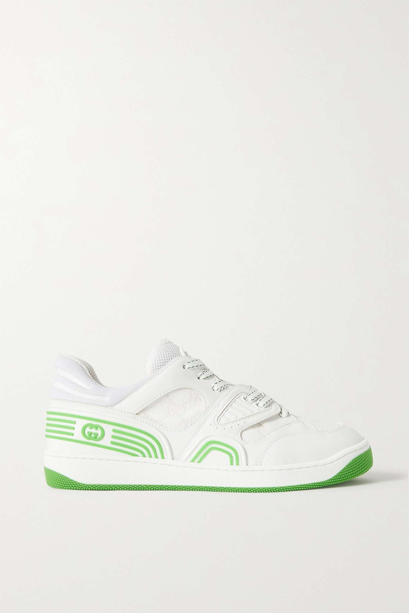 Basket rubber-trimmed mesh and vegan leather sneakers - 1