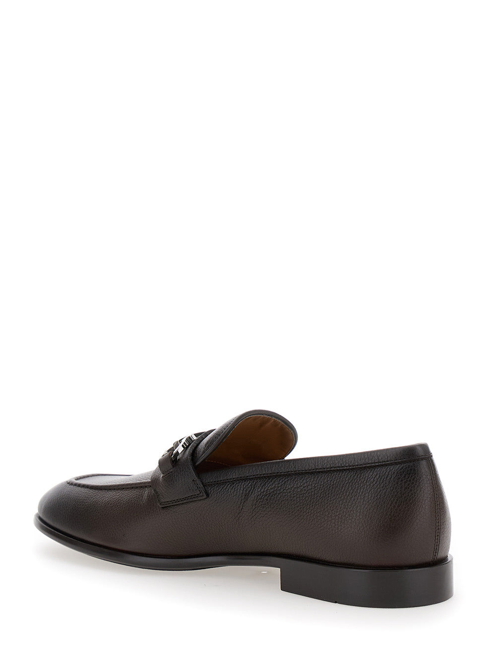 Ferragamo Men 'Foster' Brown Loafers With Gancini Detail In Leather Man - 3