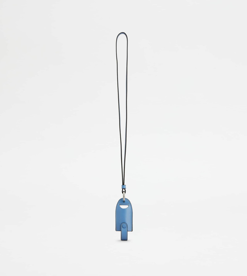 NECK LIPSTICK HOLDER IN LEATHER - LIGHT BLUE 1