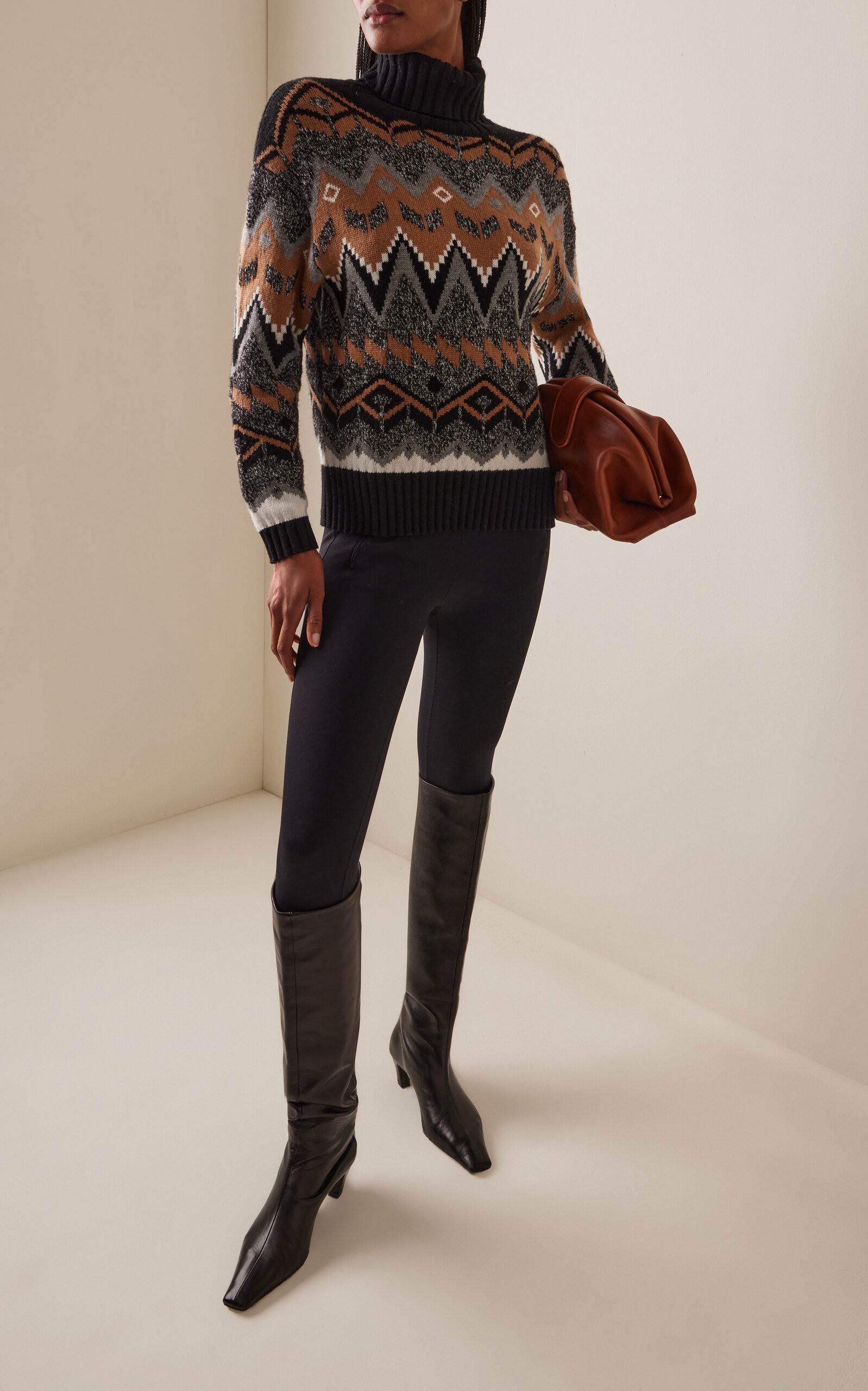 Raegan Knit Turtleneck Sweater black - 3