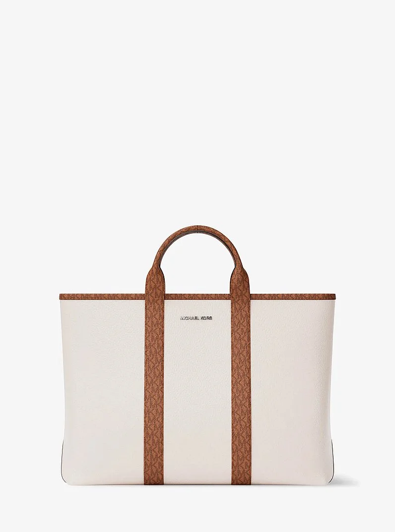 Cooper Medium Pebbled Leather and Signature Logo Tote Bag - 1
