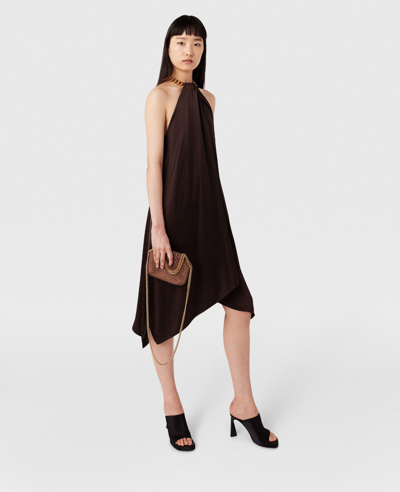 Chain Halterneck Satin Midi Dress 1