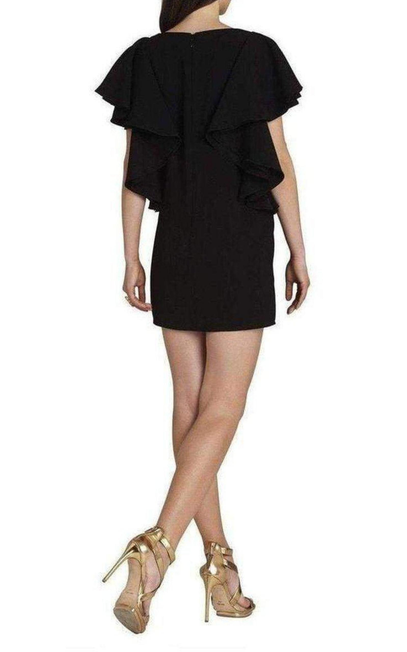 BCBGMAXAZRIA - Black Solace Ruffle Sleeve Dress - 3