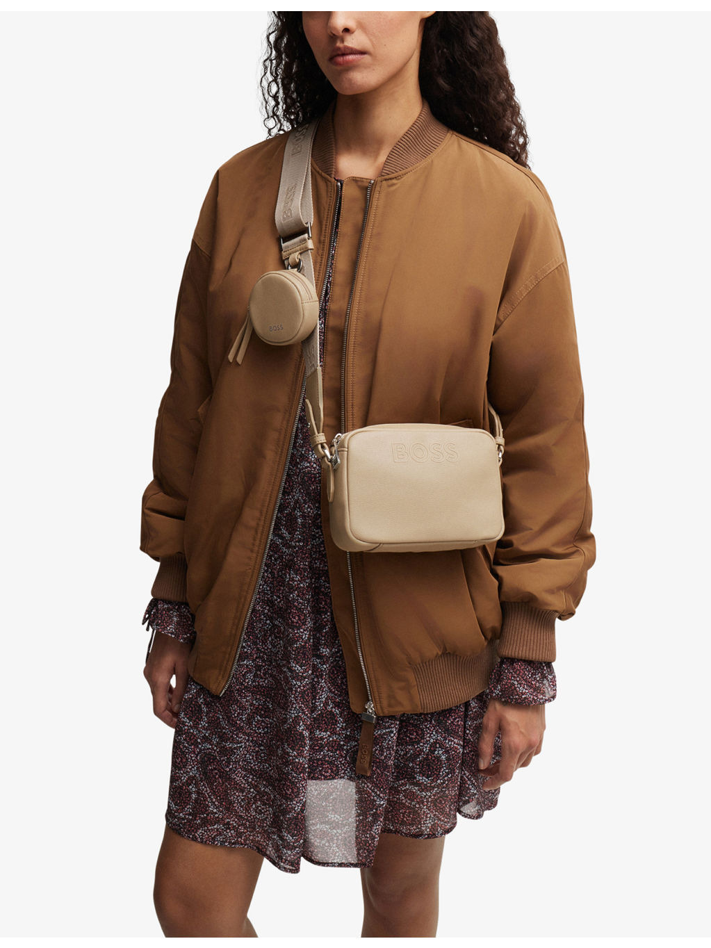 Logo-embossed adjustable leather cross-body strap - 2