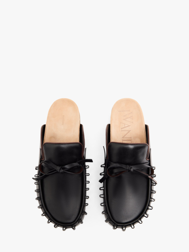 RUFFLE LOAFER LEATHER MULES 4