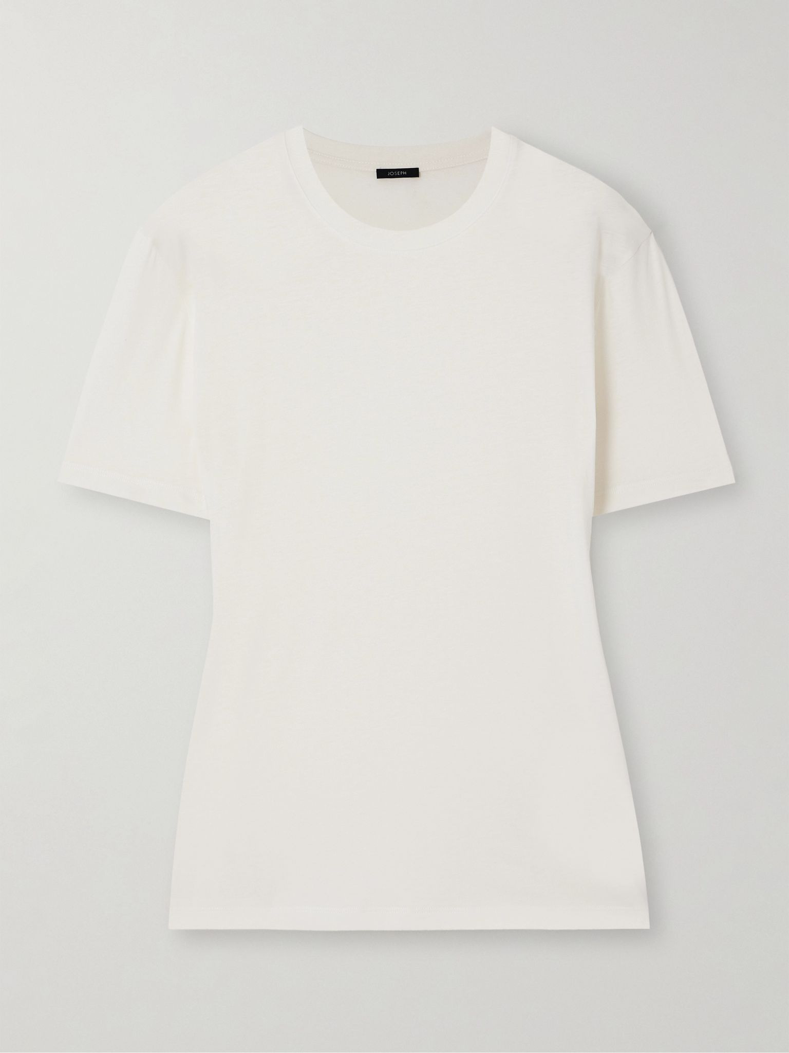 Cotton and silk-blend jersey T-shirt White - 1