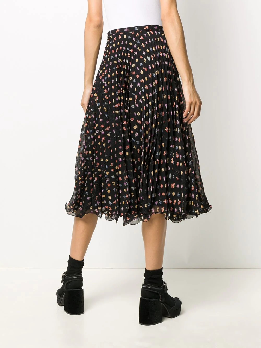 floral-print pleated midi skirt - 4