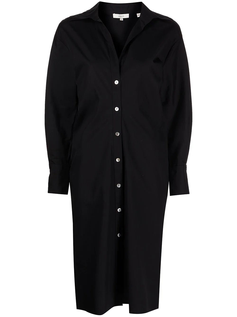 fitted cotton shirt dress - 1