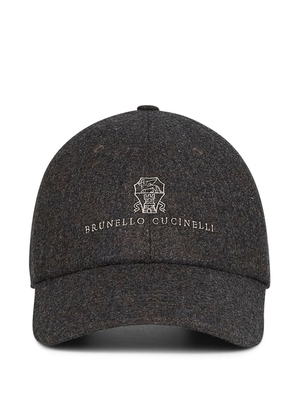 embroidered-crest curved-peak cap - 1