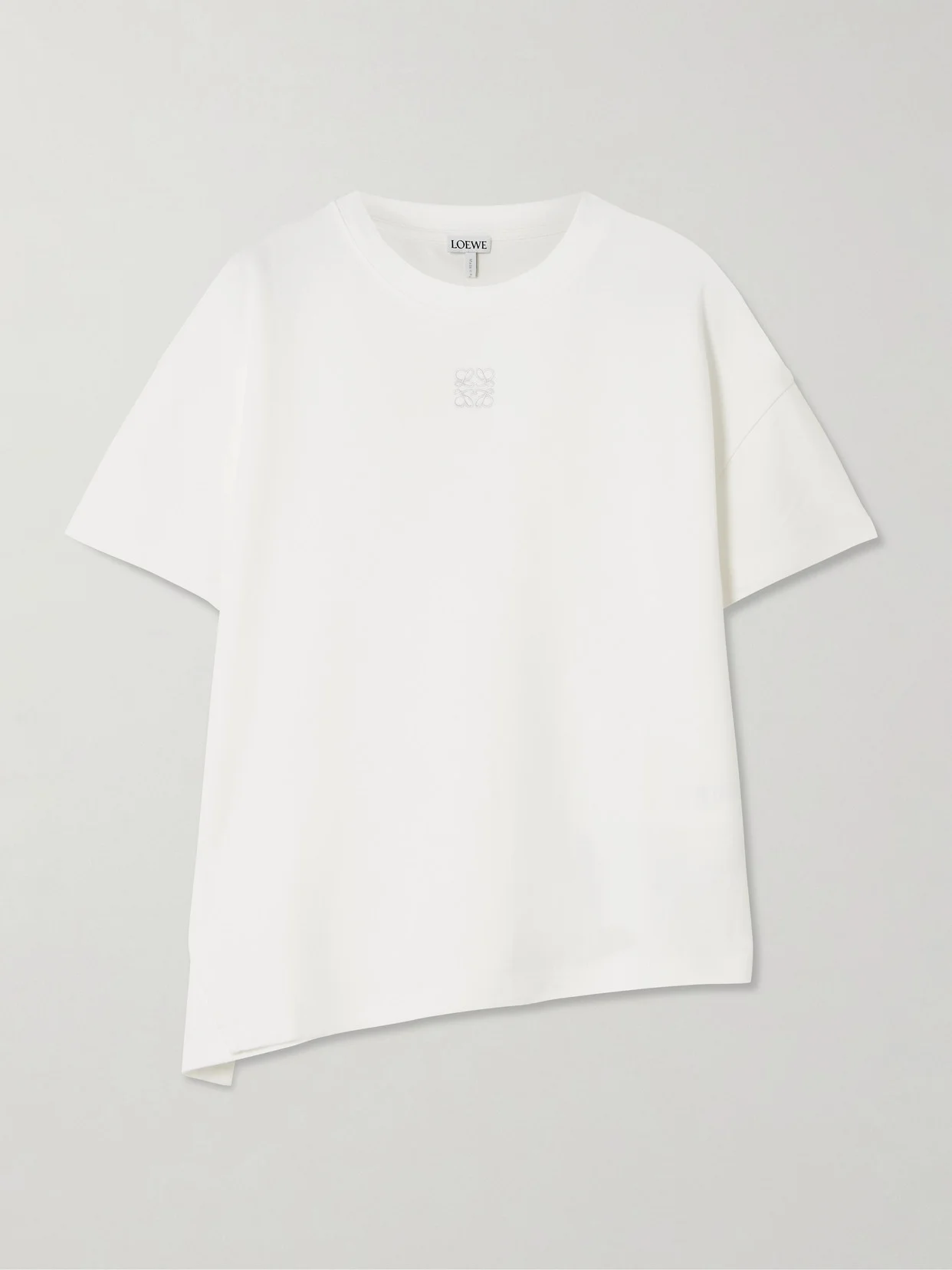 Anagram Asymmetric Cotton-blend Jersey T-shirt - 1