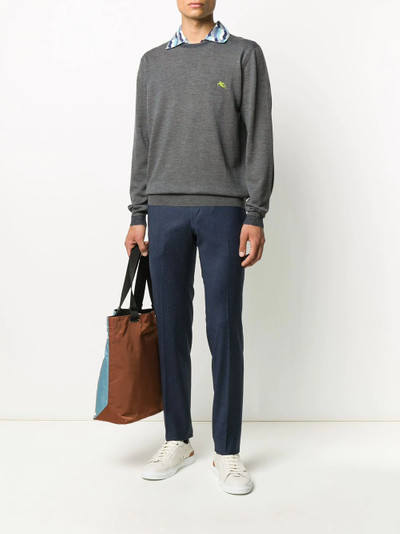 Etro long sleeve contrast-embroidered logo jumper outlook