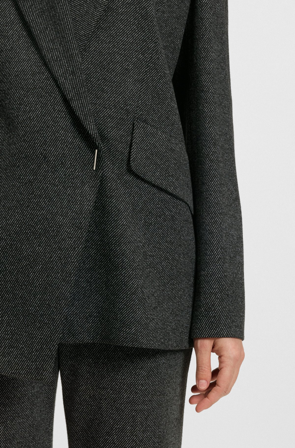 REGULAR-FIT BLAZER WITH CONCEALED CLOSURE - 6
