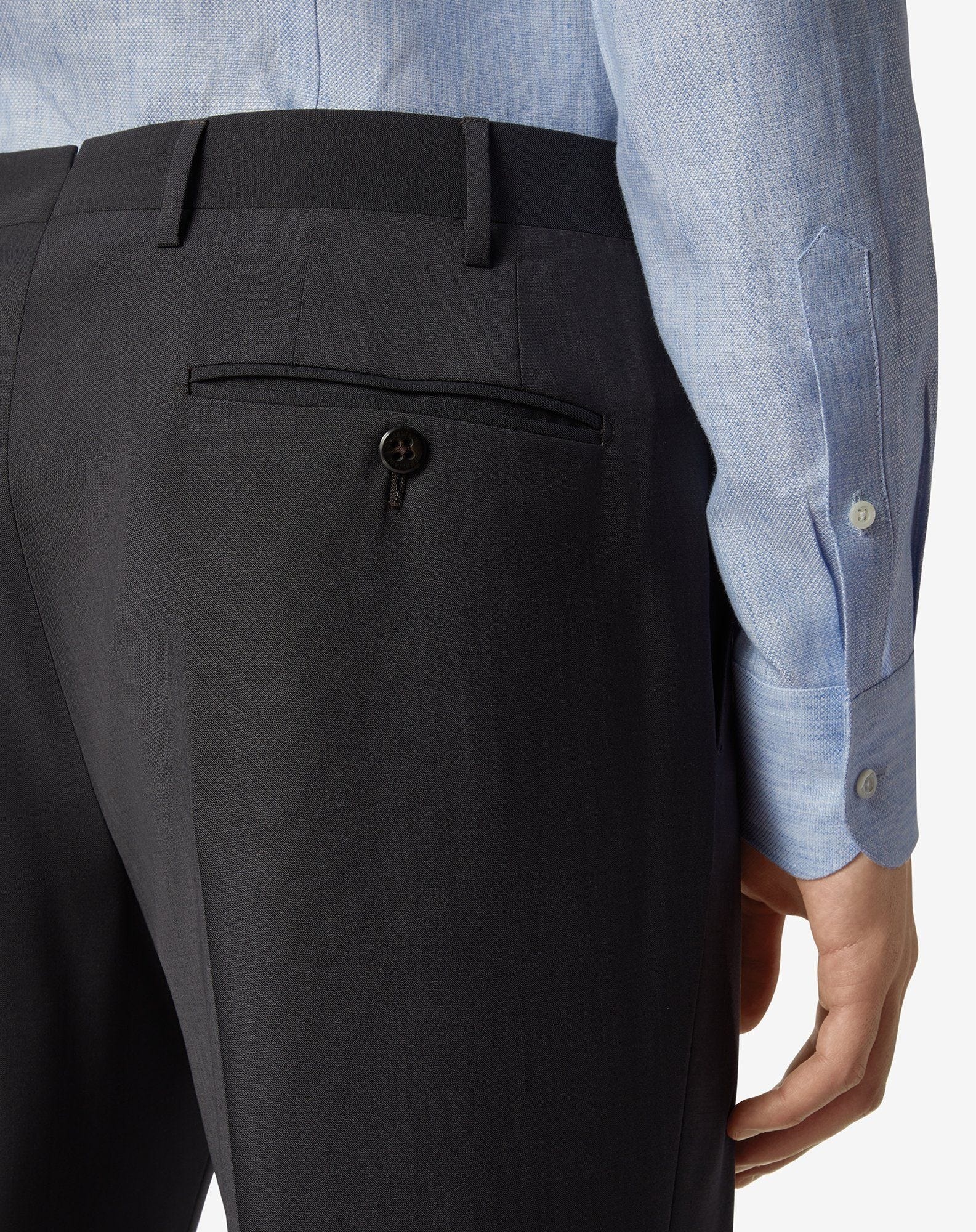Dark grey 120's stretch wool trousers - 5