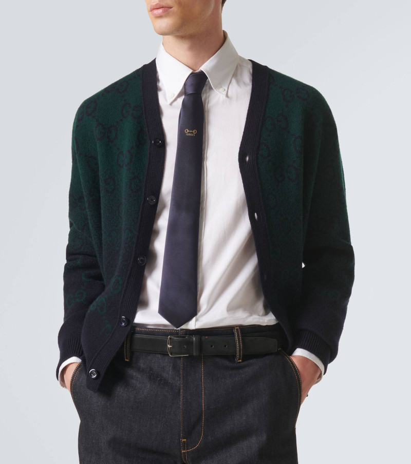 GUCCI Horsebit silk jacquard tie outlook