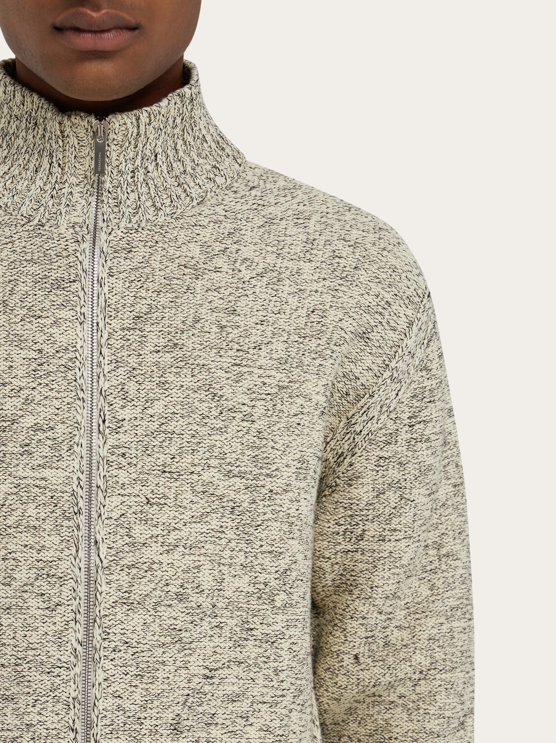 Mélange knitted blouson - 5