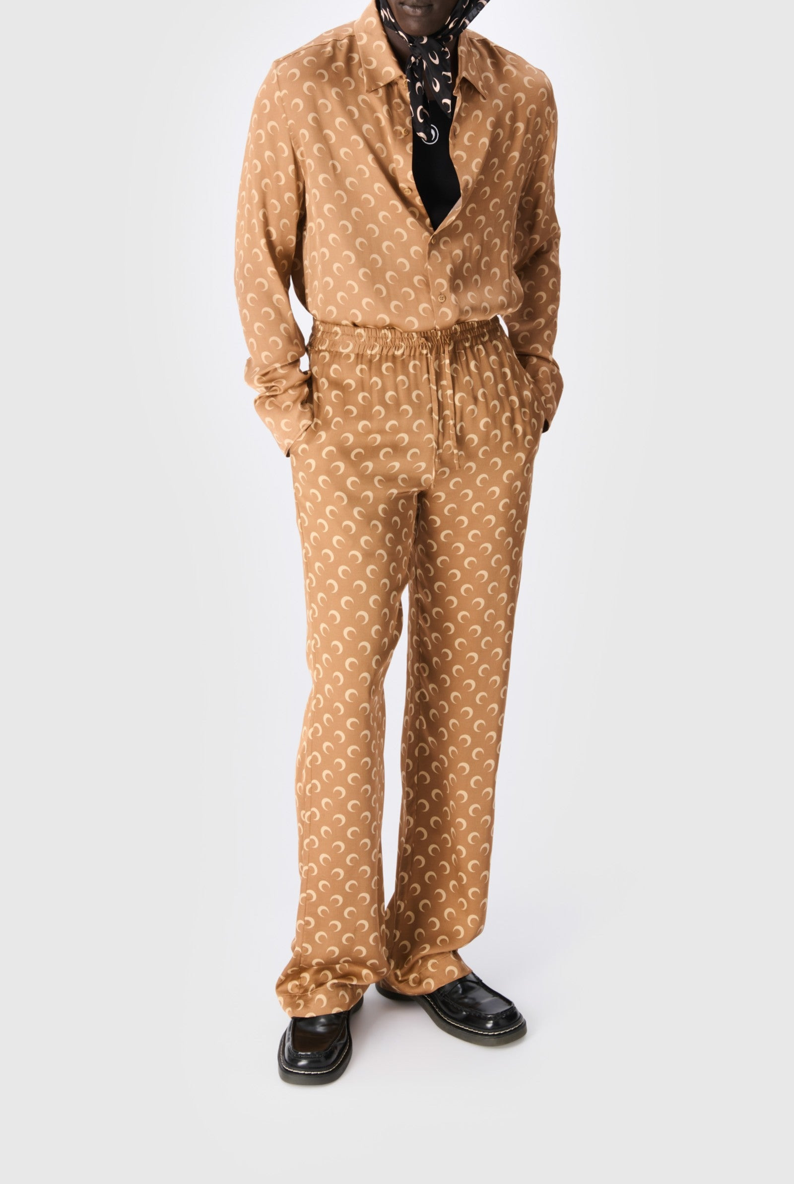 Moon Printed Flou Button Up Shirt - 1