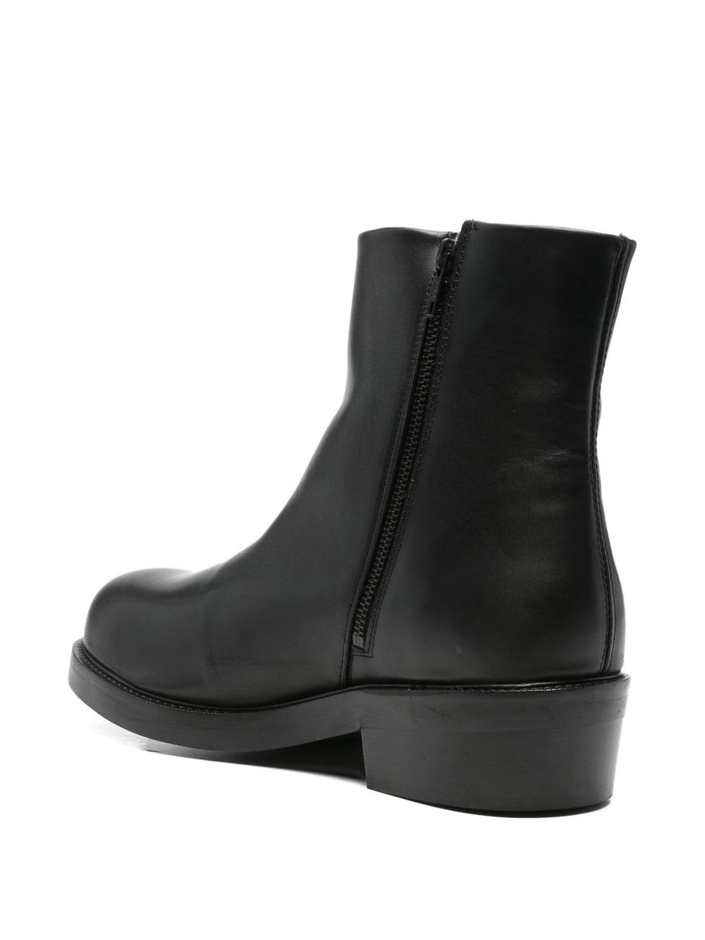 zip-front leather boots - 3
