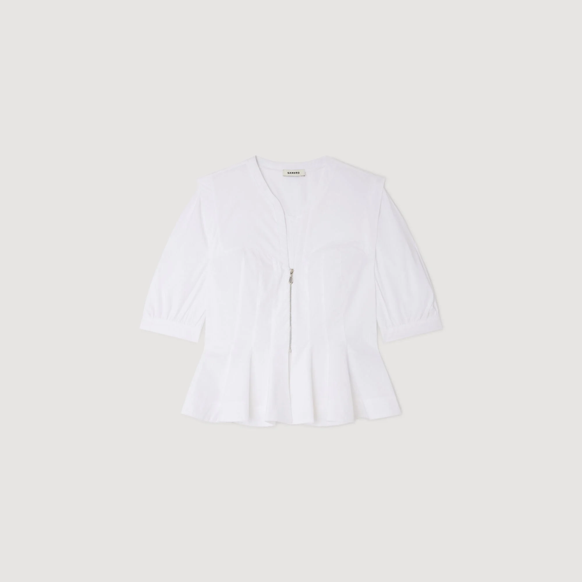 ZIPPED PEPLUM SHIRT - 1