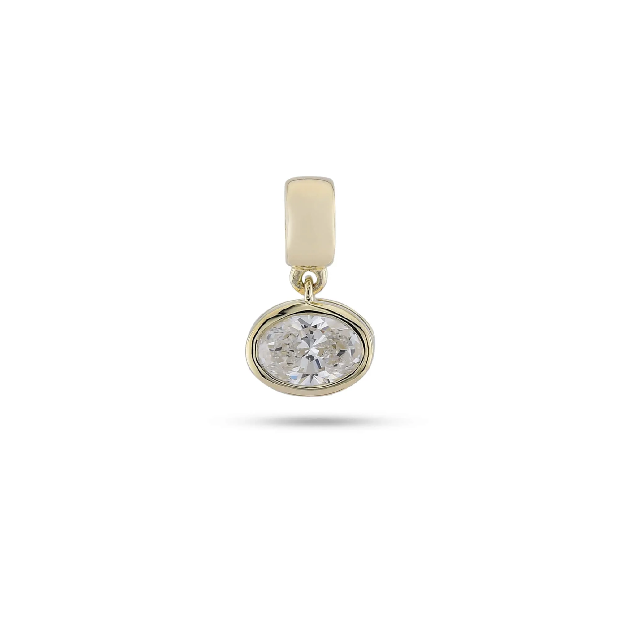 LAB-Created Oval Diamond Charm - 1