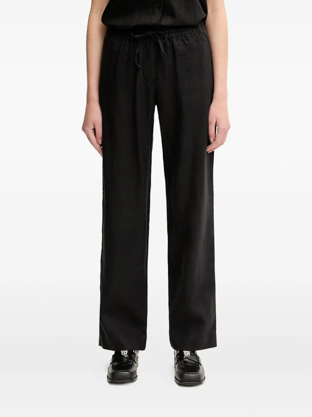 drawstring straight trousers - 1