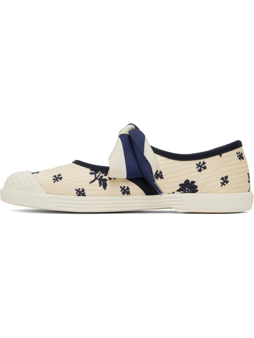 Off-White & Navy Bay By Bay Ballerina Sneakers - 3