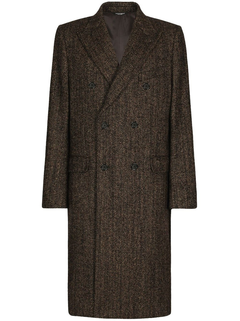 double-breasted herringbone coat 1