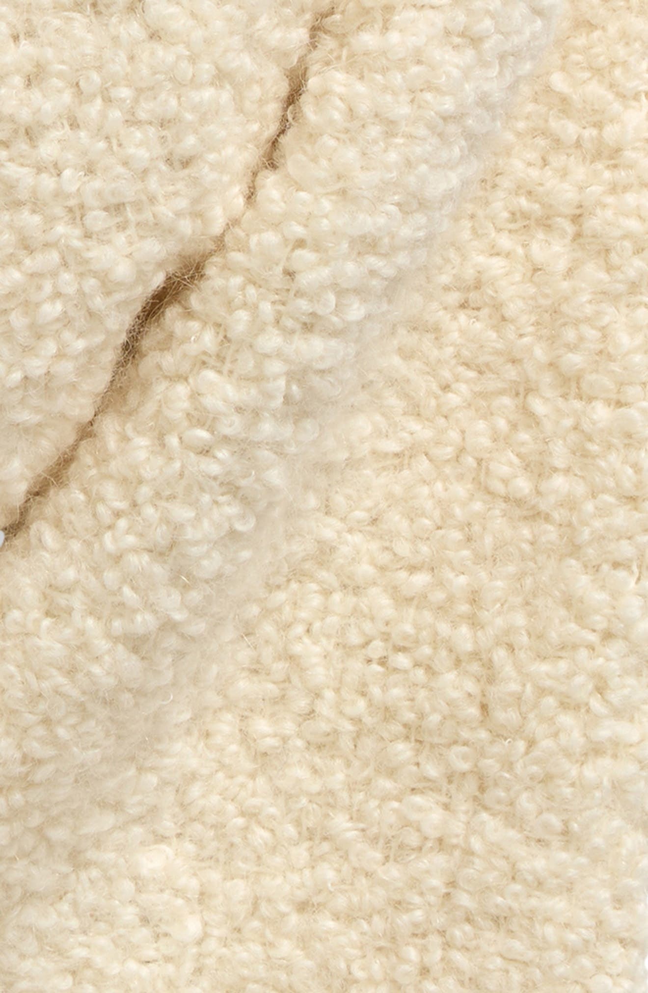 Moncler Logo Patch Alpaca Blend Fringe Scarf in Natural at Nordstrom - 4