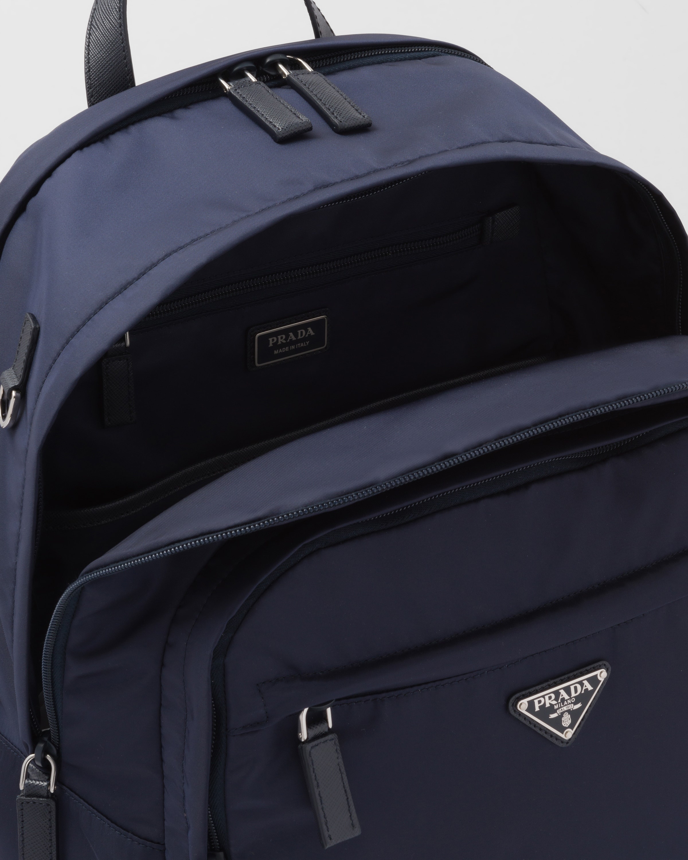 Re-Nylon and Saffiano leather backpack - 5