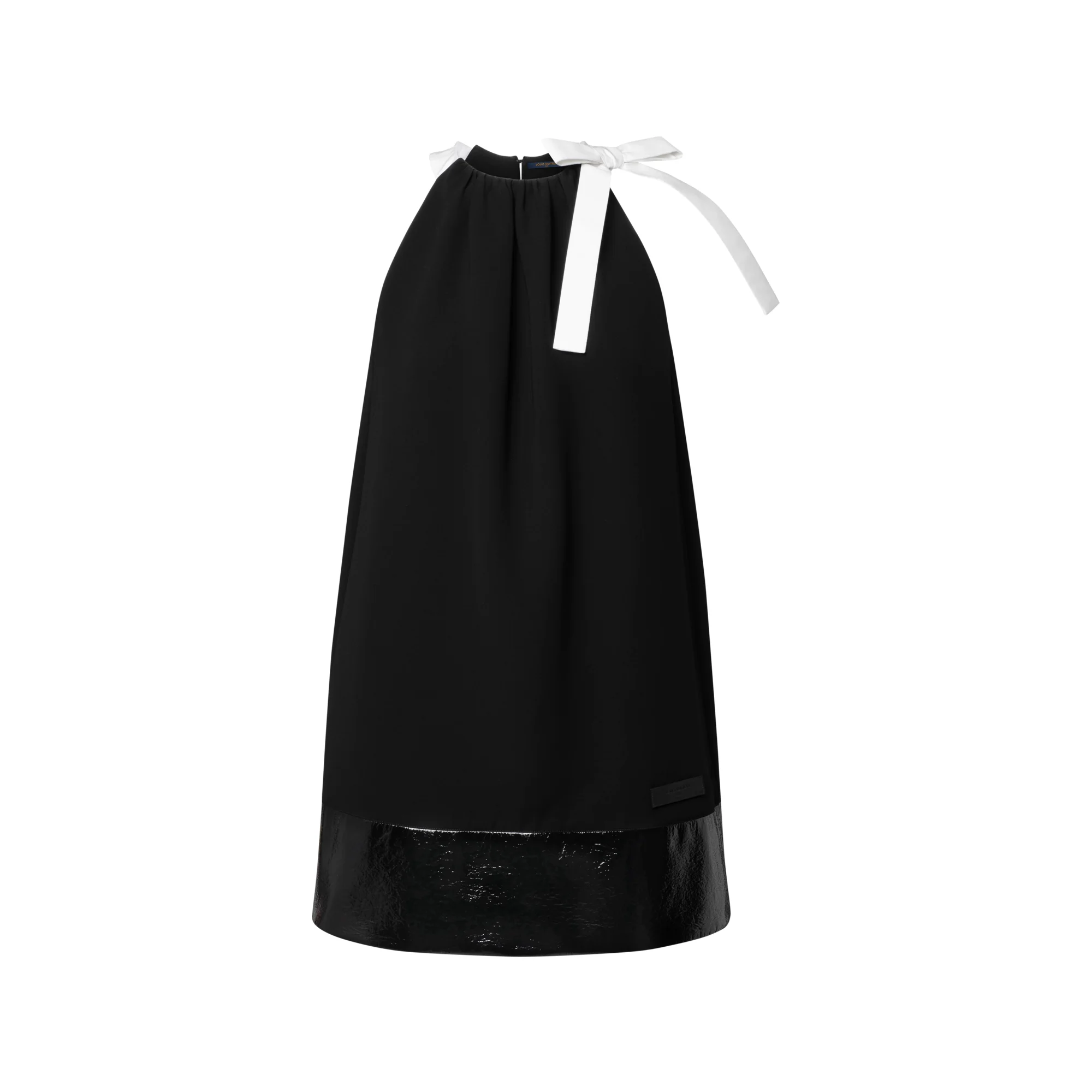 Leather Hem Trapeze Dress - 1