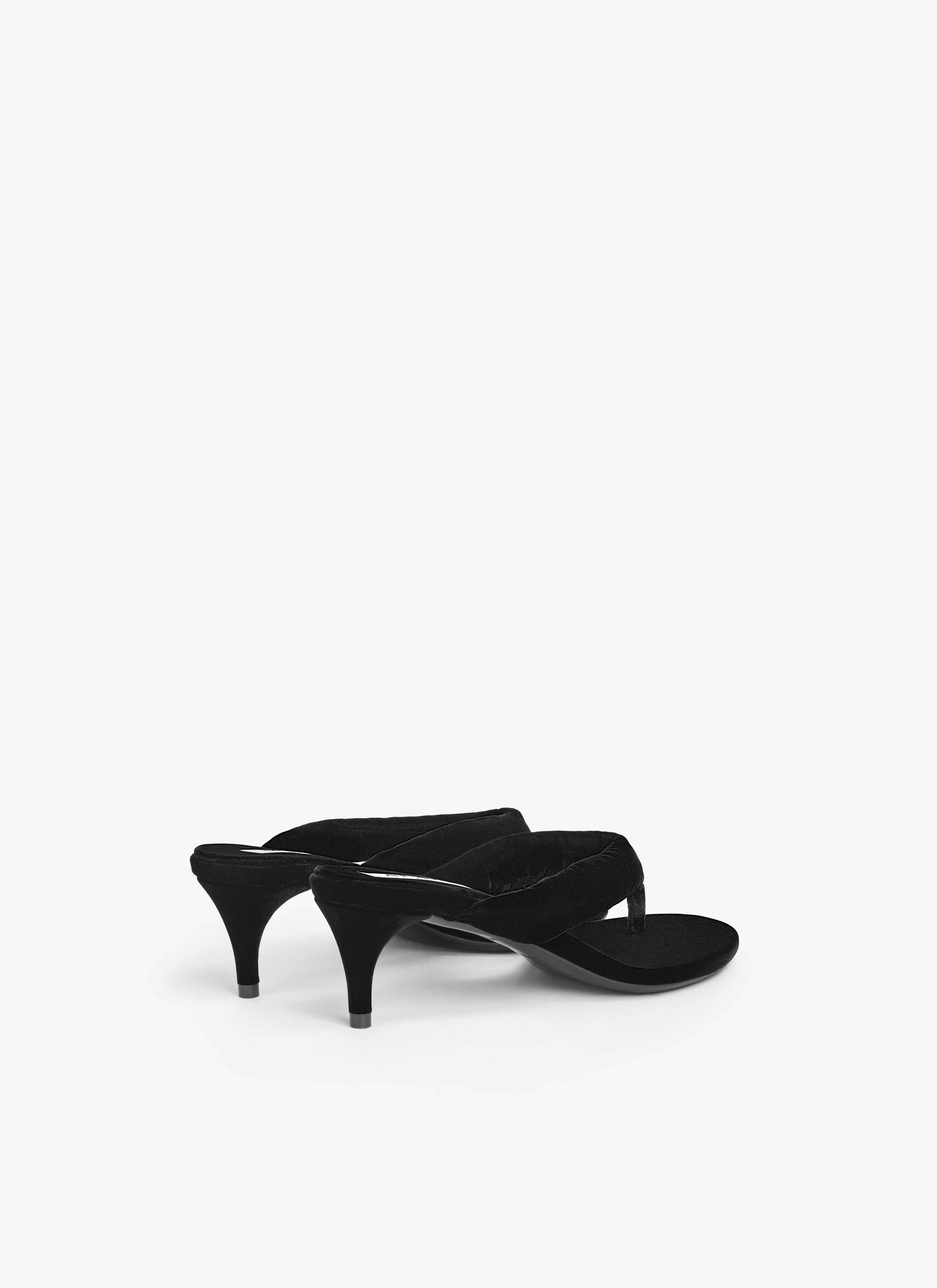 HEEL THONG MULES IN VELVET - 2