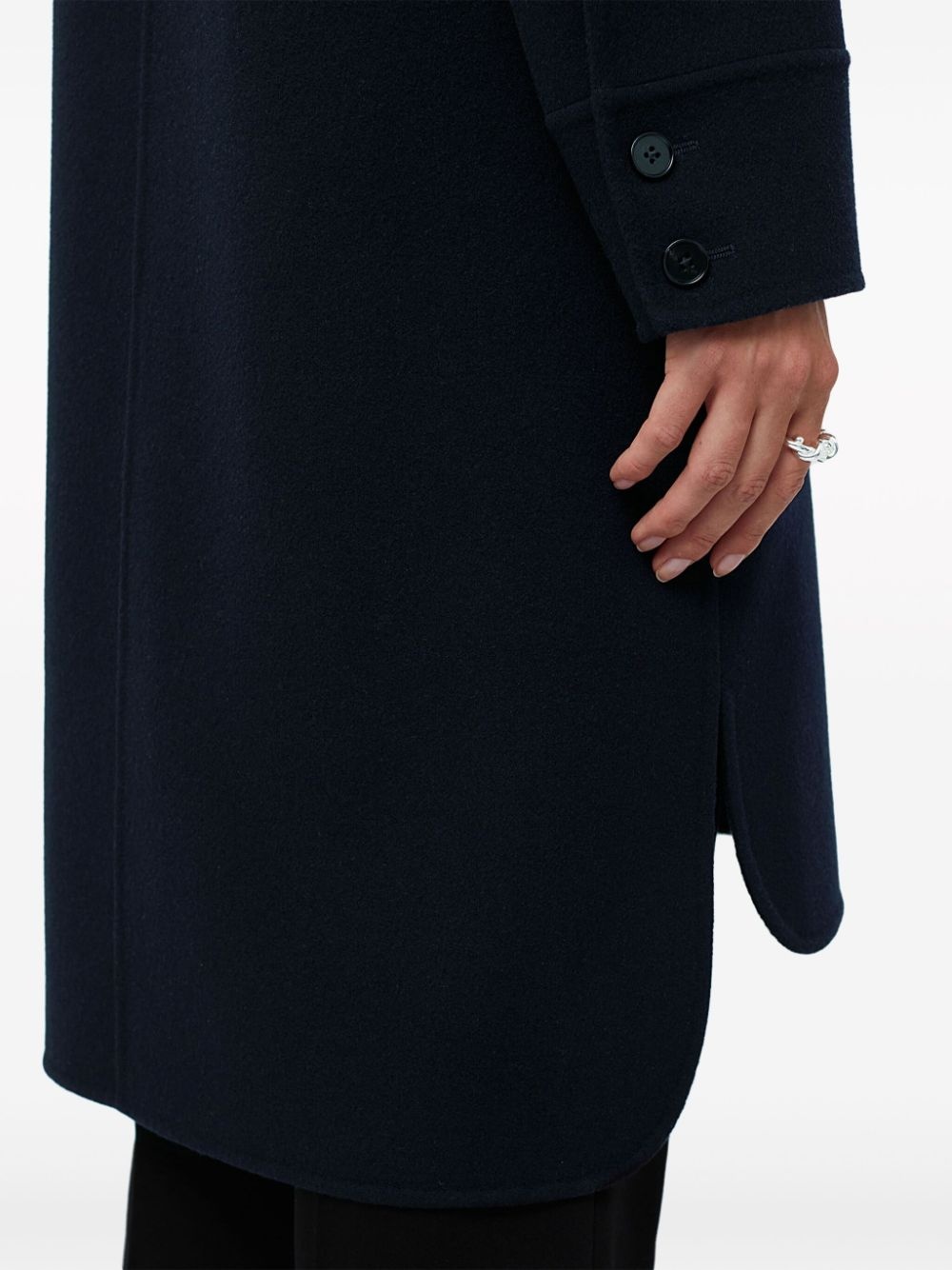 single-breasted cashmere coat - 3