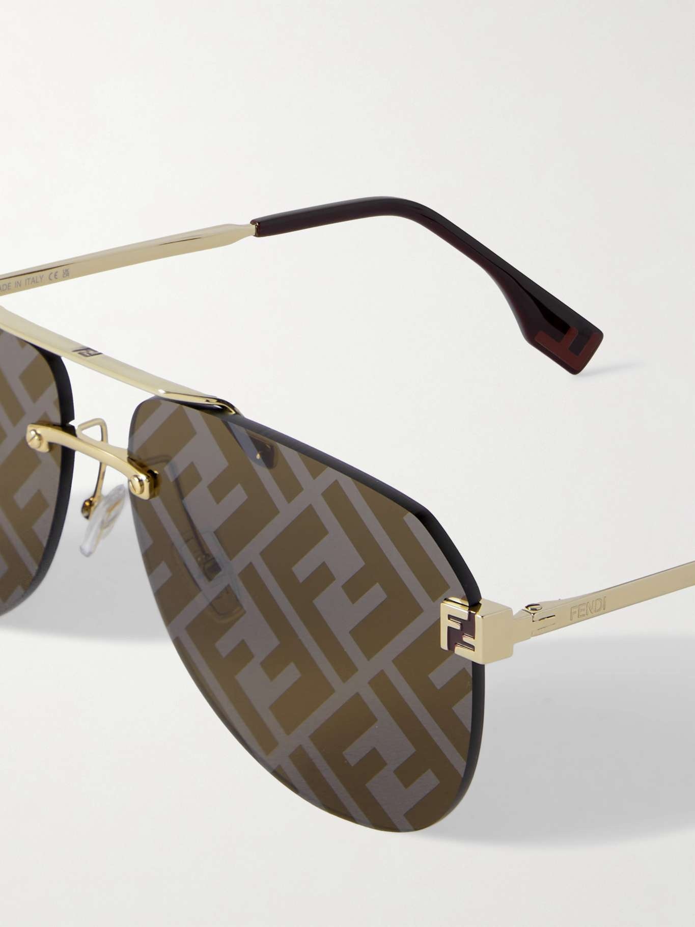 Sky aviator-style gold-tone sunglasses - 3