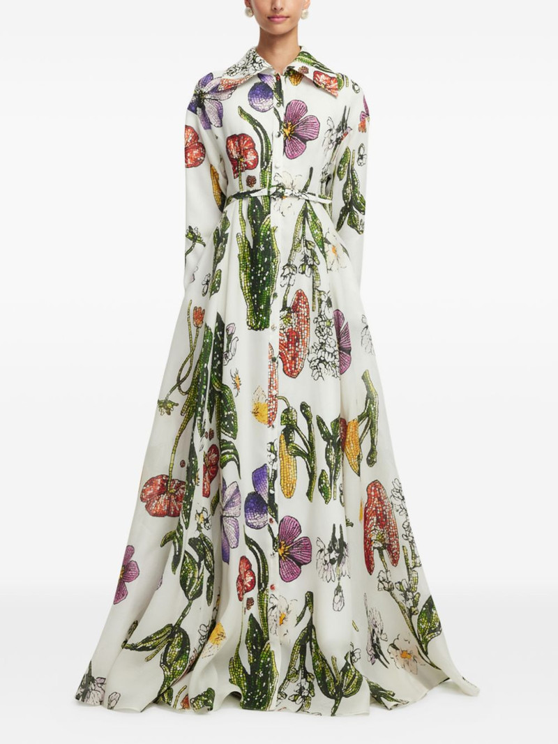 LEO LIN collared floral print dress outlook