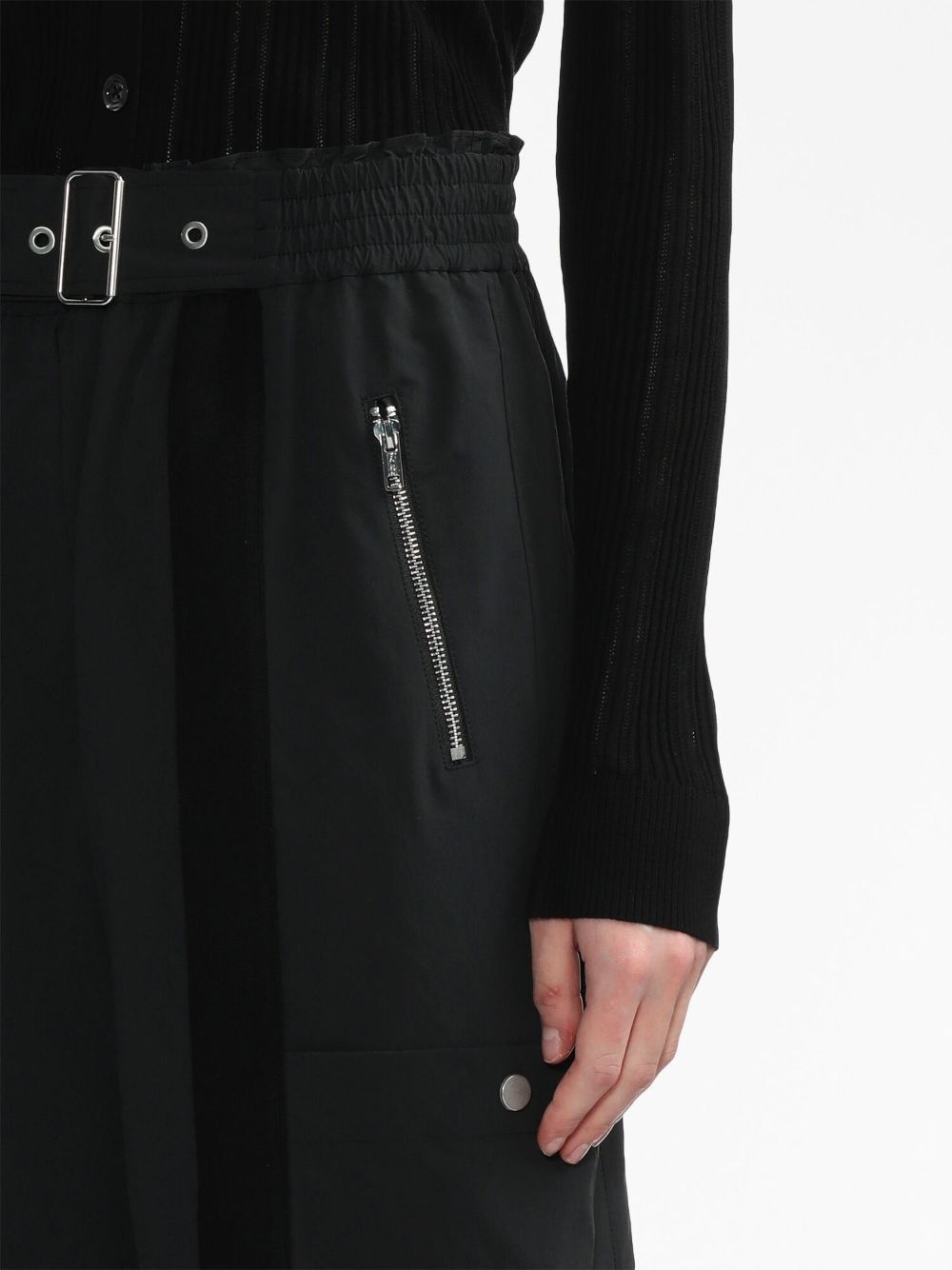 high-waisted wide-leg belted trousers - 5