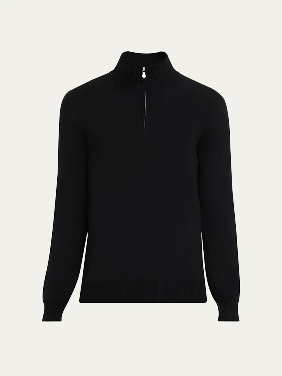 Men's Cashmere Quarter-Zip Sweater - 1
