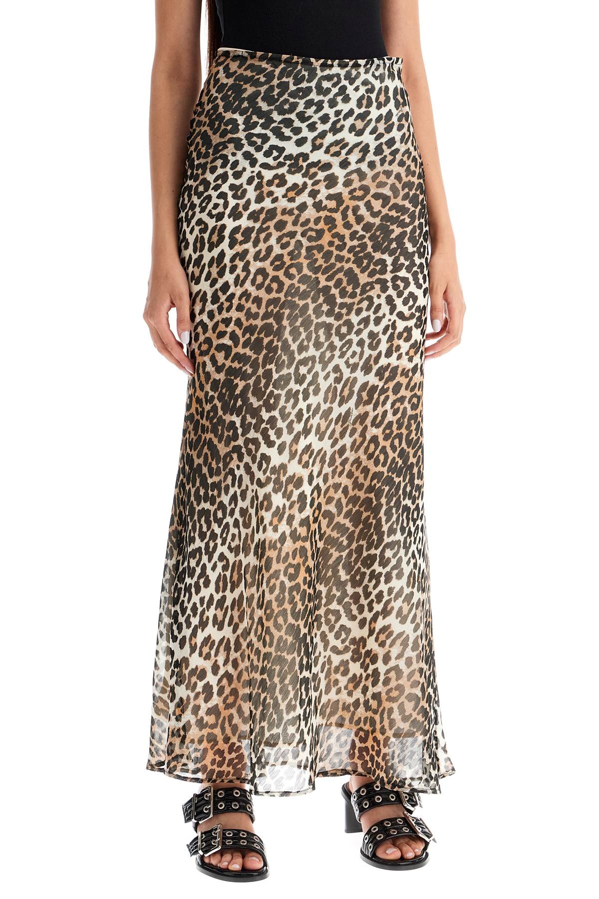 Gonna Lunga In Chiffon Animalier - 3