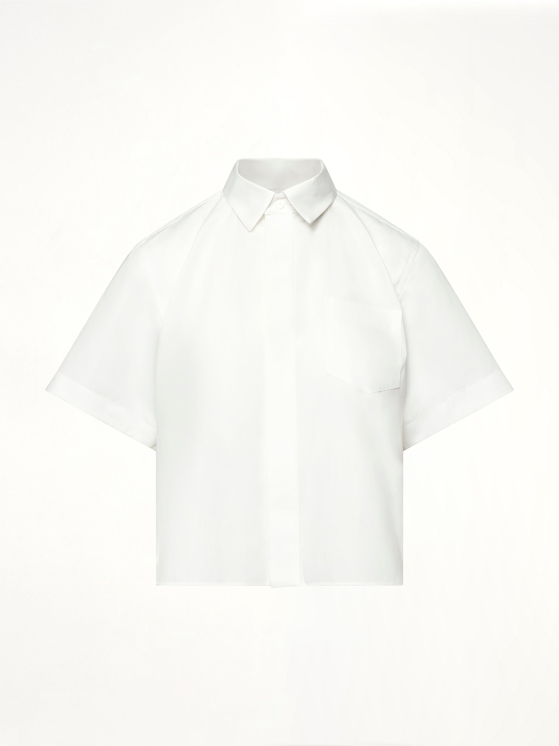 Frill Poplin Shirt in Off White - 2