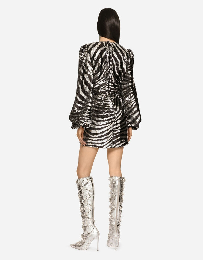 Short sequined wrap dress 2