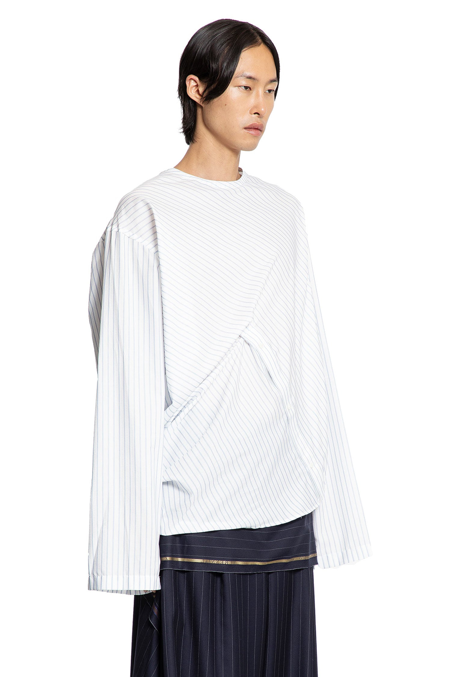 Reconstructed-Pinstriped-Long-Sleeve-Top - 2