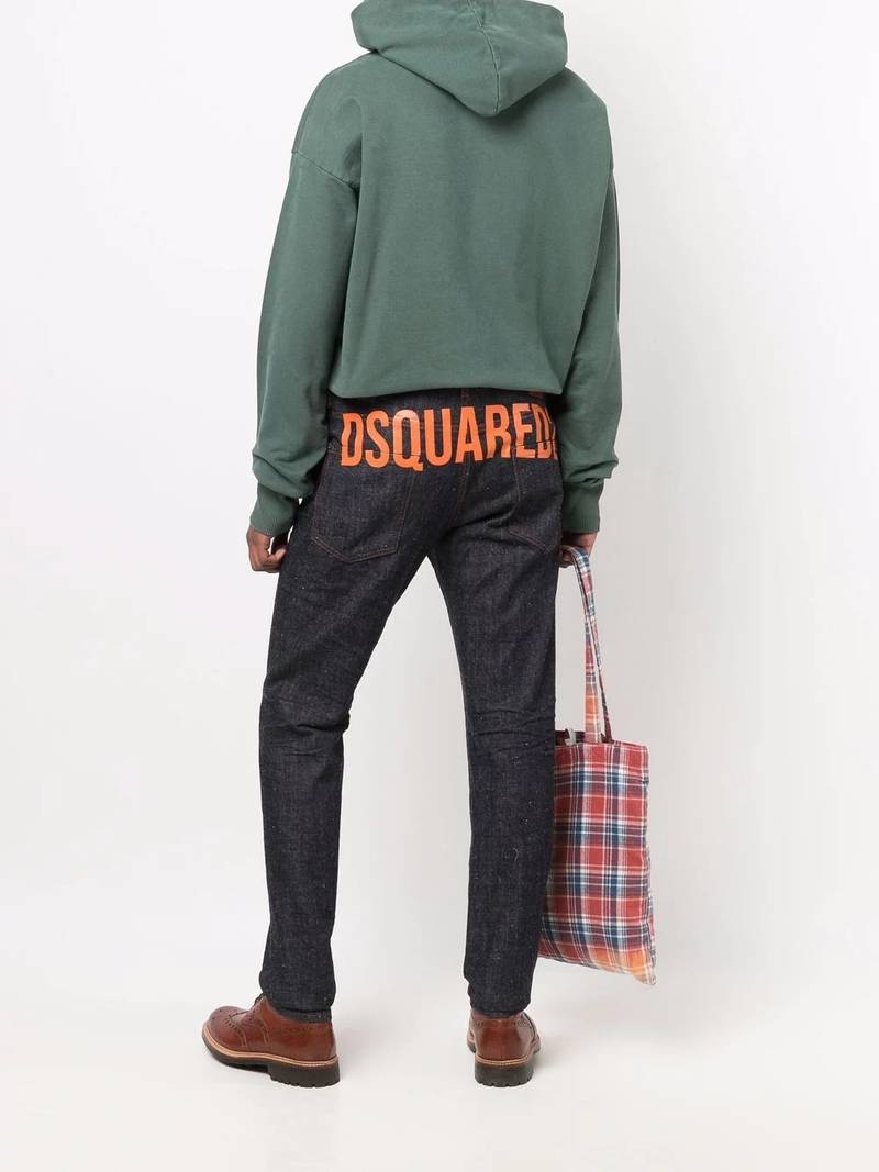 DSQUARED2 logo-print tapered jeans outlook