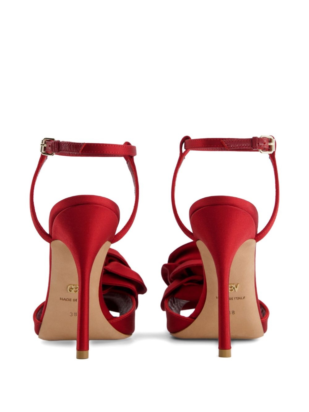 110mm satin rose-embellished sandals - 3