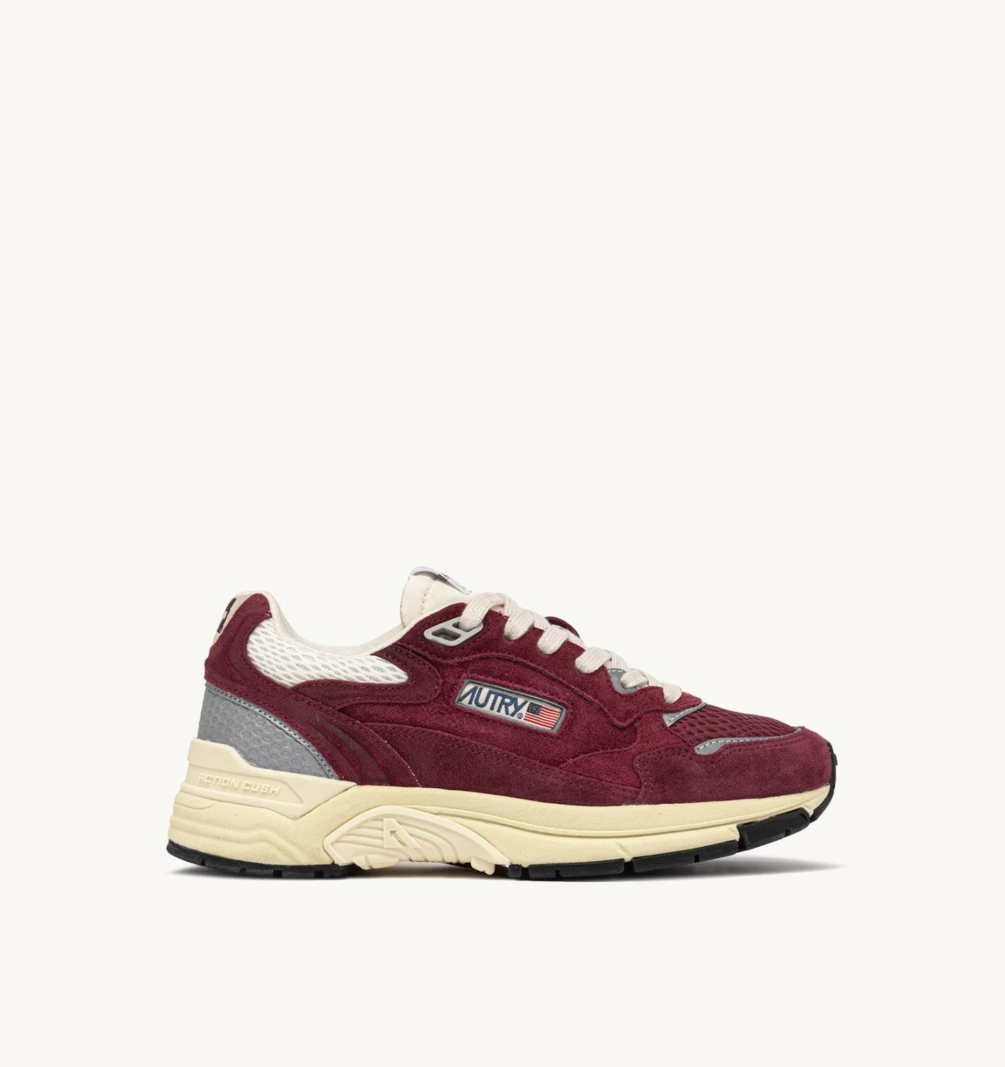 HYPERWAY SNEAKERS IN VINERY AND SILVER MESH AND SUEDE - 1