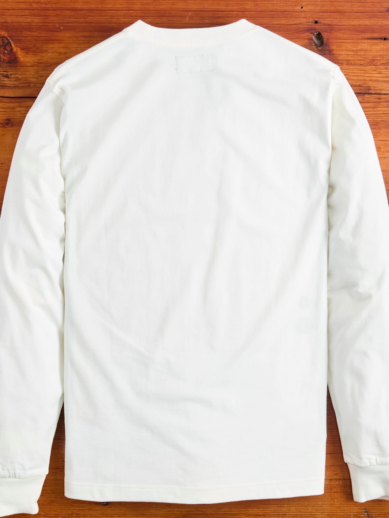 40/2 Long Sleeve Pocket T-Shirt in White - 3