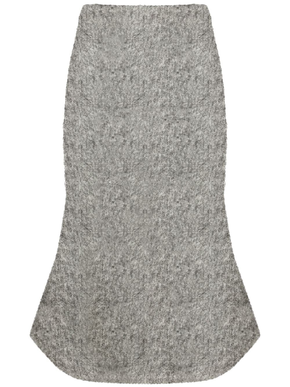 knitted brushed bouclé bell skirt - 1