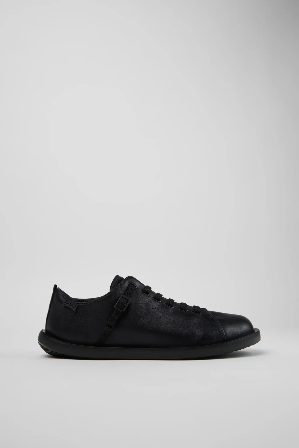 Wagon Black Leather and Textile Shoes for Men. - 1
