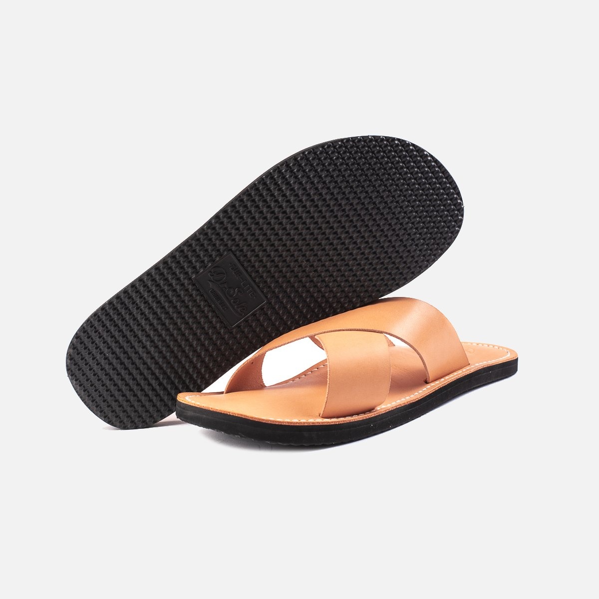 OGL-DRSOLE-CROSS-NAT OGL X Dr. Sole Leather Cross Sandals - Natural - 9